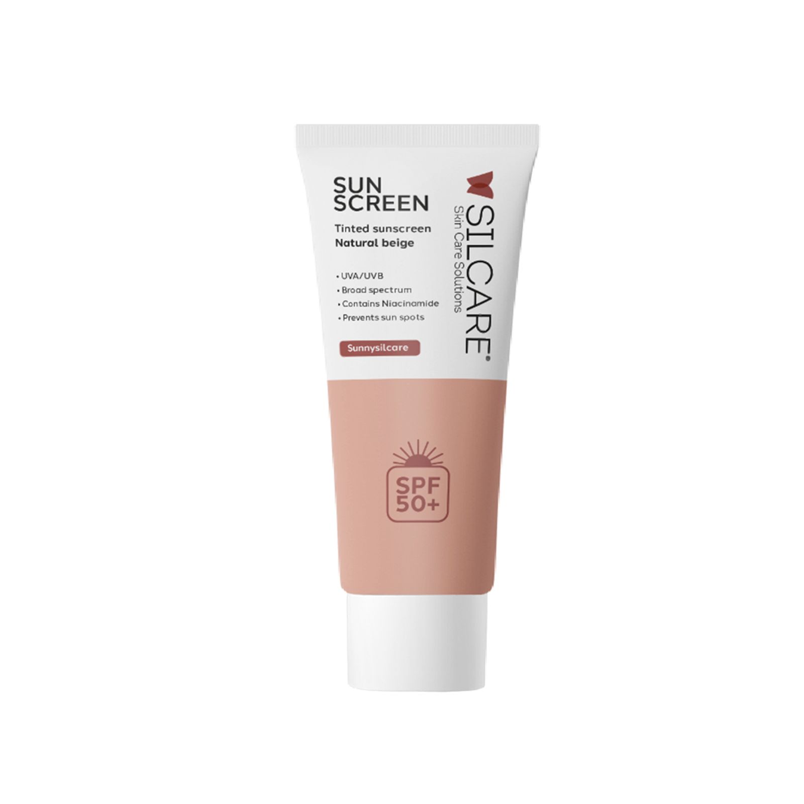 کرم ضدآفتابspf+50 رنگی مناسب انواع پوست (بژ طبیعی) سیلکر