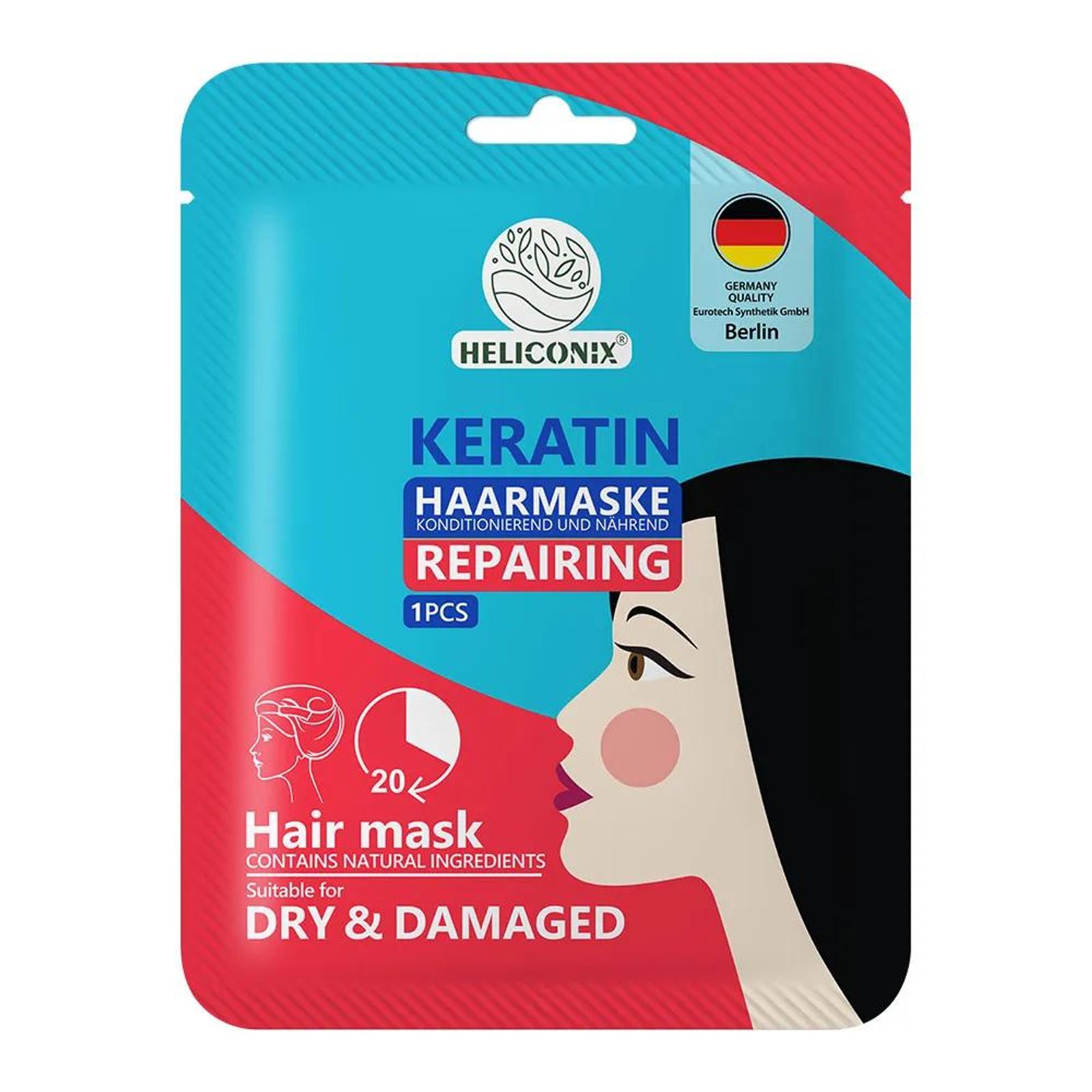 ماسک مو کلاهی حاوی کراتین هلیکونیکس