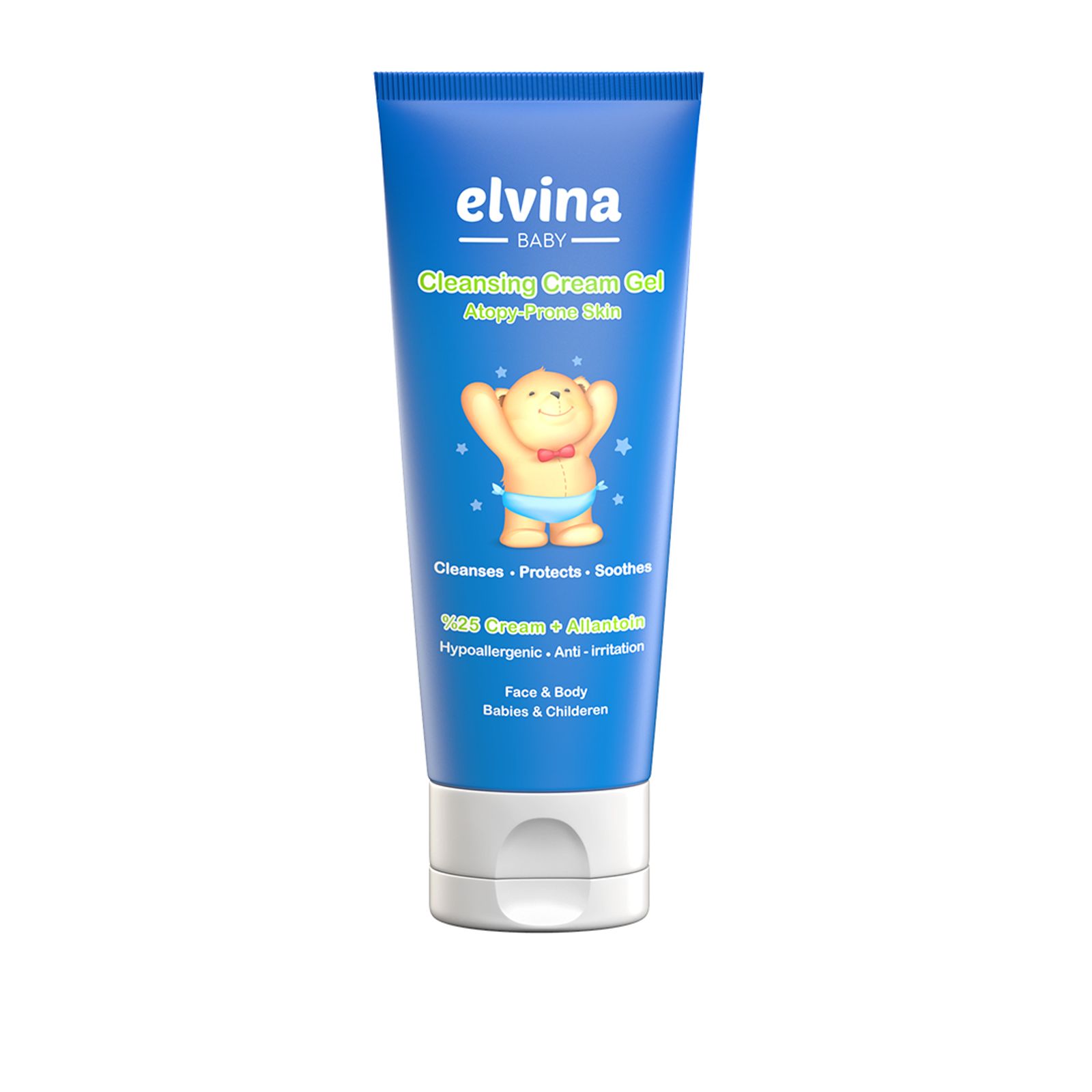 کرم ژل شست و شوی اتوپیک صورت و بدن200ML الوینا